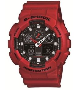 G-Shock ammattilaisurheilukello punaisella korostuksella | GA-100B-4AER