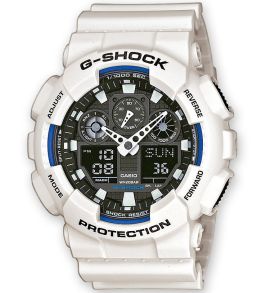 G-Shock Professional valkoinen Ana-Digi -kello urheilullisella ilmeellä | GA-100B-7AER