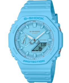 Ekologinen G-SHOCK "Casio" turkoosilla kellotaululla ja hiilisuojalla | GA-2100-2A2ER