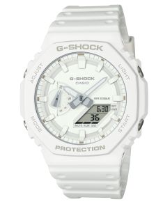 G-SHOCK Monochrome-sarja valkoinen Bio-Resin Carbon Core Guard -kello | GA-2100-7A7ER