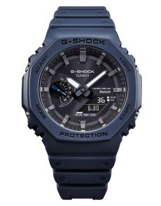 Sininen aurinkoenergialla toimiva G-SHOCK Bluetooth-kello Carbon Core Guard -rungolla | GA-B2100-2AER