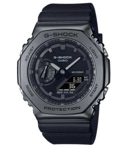 Blackout Metal G-SHOCK kahdeksankulmainen kokomusta ana-digi-teräskello | GM-2100BB-1AER