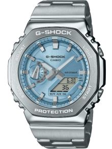 G-SHOCK Metal Sky Blue kahdeksankulmainen kello teräskehällä | GM-2110D-2AER