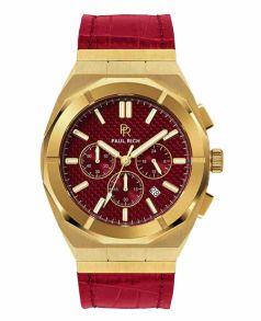 Paul Rich Motorsport - Carbon Fiber Golden Red Leather 45mm