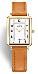 Inex Ladies Golden White Rectangular 24mm