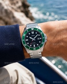 Ammattimainen sukeltajankello 200M vedenkestävyydellä ja vihreällä kehyksellä | MDV-107D-3AVEF