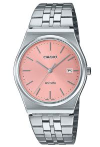 Retro Red Casio ohut kello metallisella sunray-taululla | MTP-B145D-4AVEF