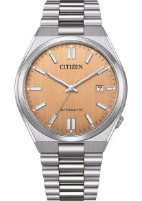 Citizen Tsuyosa Automatic miesten teräskello 8210 koneistolla ja lohenvärisellä kellotaululla | NJ0159-86Z
