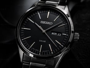 Seiko Mens Solar Black Sapphire 40mm