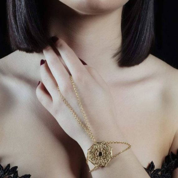 Lucy Ashton Mandala Hand Chain Gold Plated