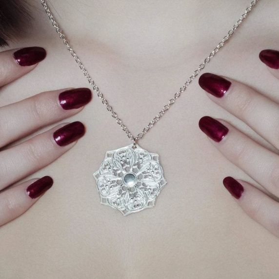 Lucy Ashton Mandala Necklace Silver