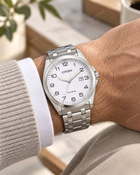 Citizen Eco-Drive klassinen miesten rannekello teräksestä E111 koneistolla ja safiirikristallilla | BM7108-81A