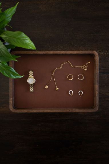 Morelund Valet in Dark Wood/Cognac Leather MO3101