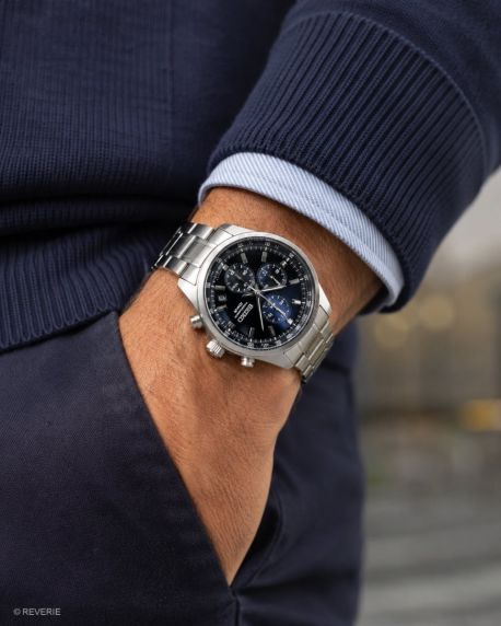 Seiko Mens Chronograph Blue Steel 41mm