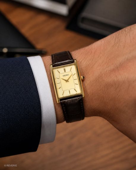 Seiko Vintage Mens Golden Brown Leather 27mm